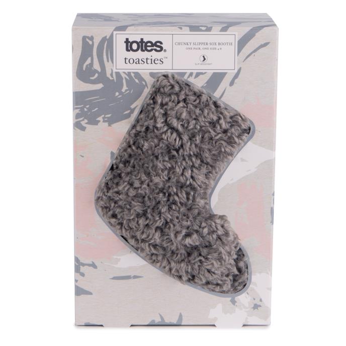 totes toasties® Ladies Faux Fur Bootie Slipper Socks Charcoal Extra Image 4